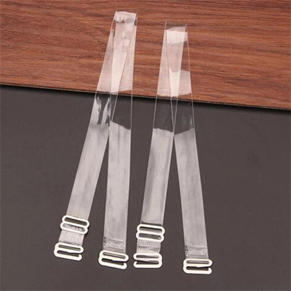 M&T Wear - 3 Pairs Invisible Clear Silicone Non-Slip Bra Straps
