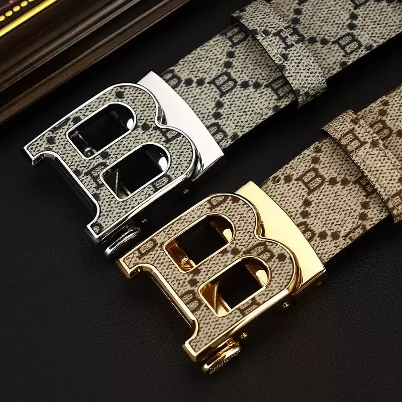 M&T Wear - Sleek Automatic Buckle Split Leather Belt
