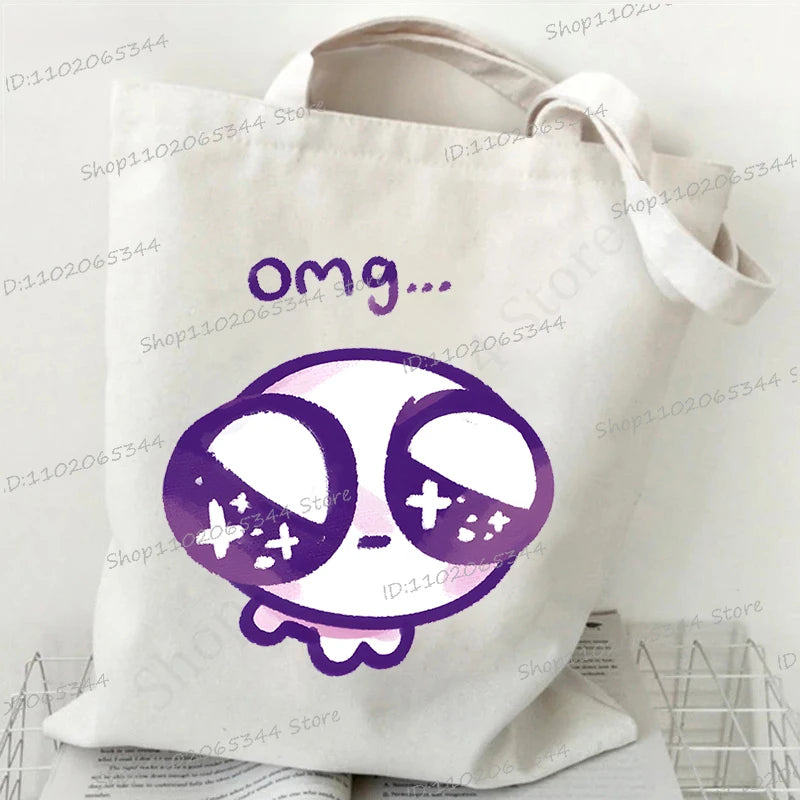 M&T Wear - Women’s Meme Cat Canvas Tote Bag | Funny Cartoon Shoulder Bag