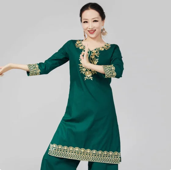 M&T Wear - Pakistani Clothing Women's Pure Cotton Embroidered Side Concealed Long Sleeved Shirt