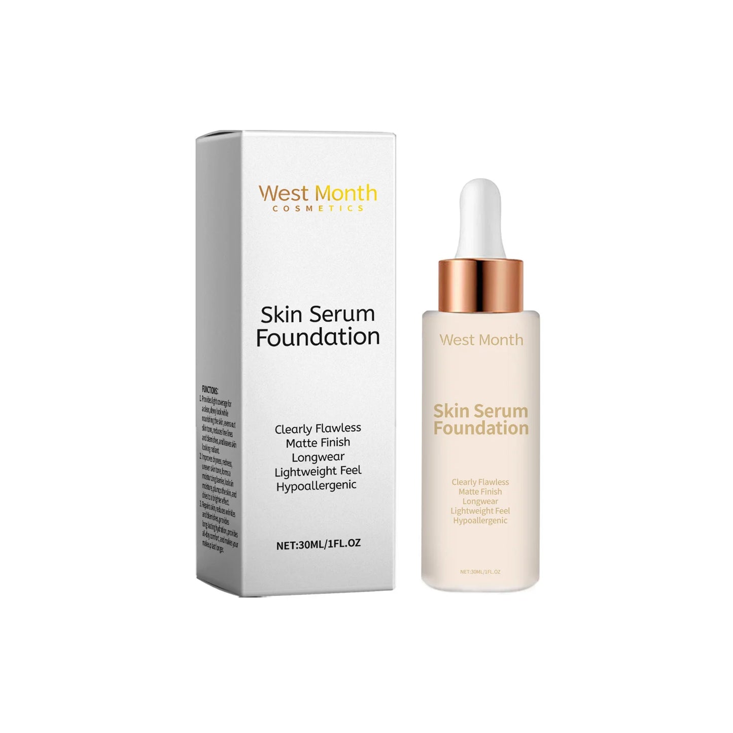 M&T Wear – Moisturizing Liquid Foundation 30ml for Flawless, Hydrated Skin