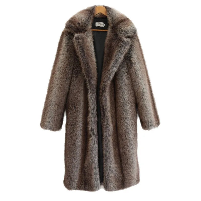 M&T Wear - Kalenmos Men’s Faux Fur Coat – Warm Casual Winter Jacket