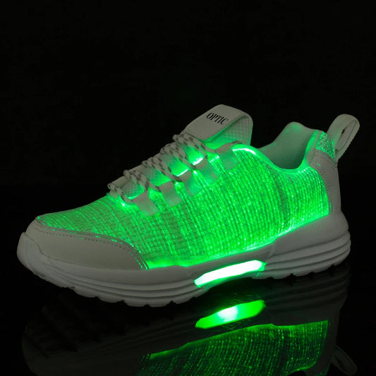 M&T Wear - Women LED Shoes Light Up Sneakers USB Recharging Fiber OPTIC Cloth Elastic Sole Glowing Luminous Flashing  Luxury Party Shoes