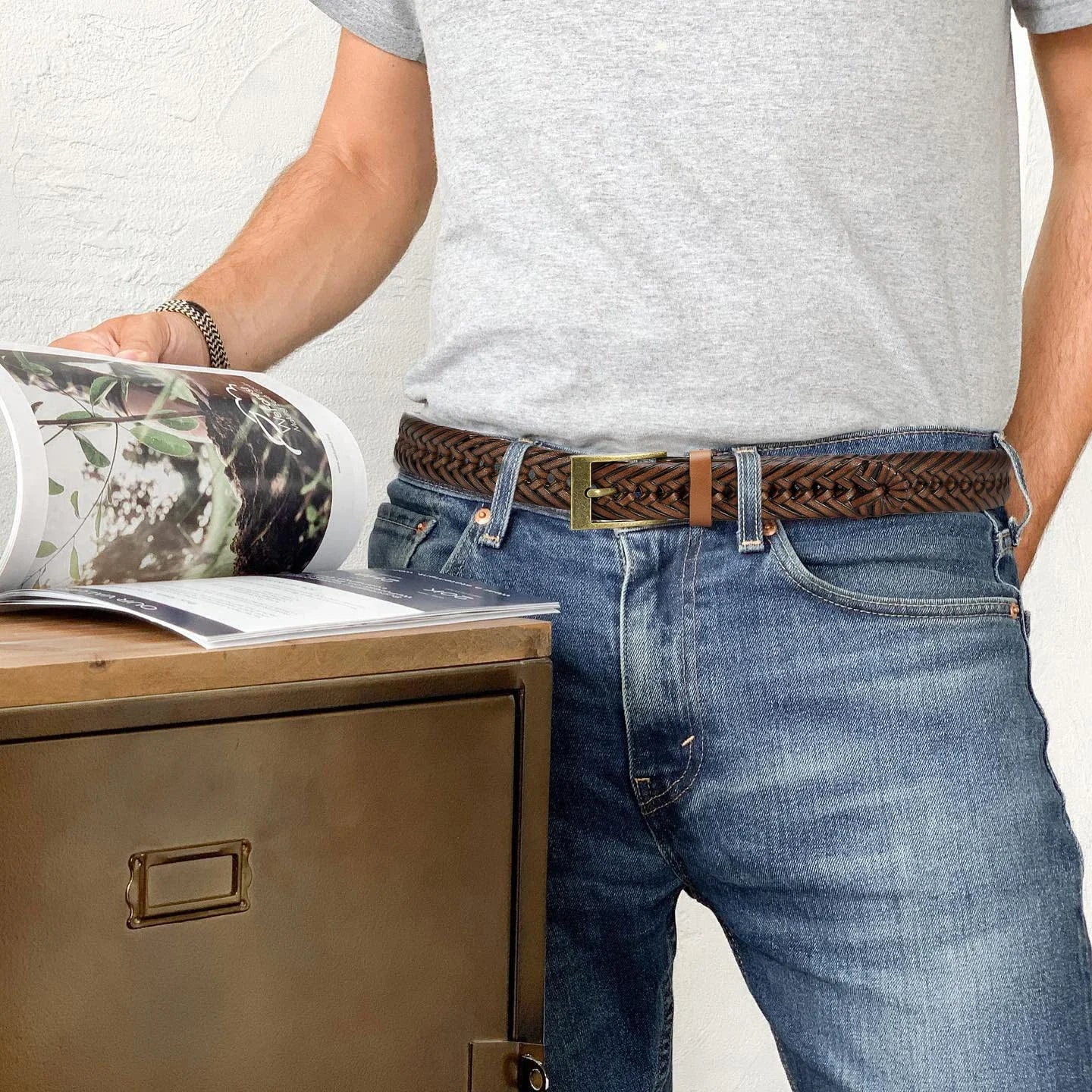 M&T Wear - Braided 100% Genuine Leather Pin/Automatic Belt