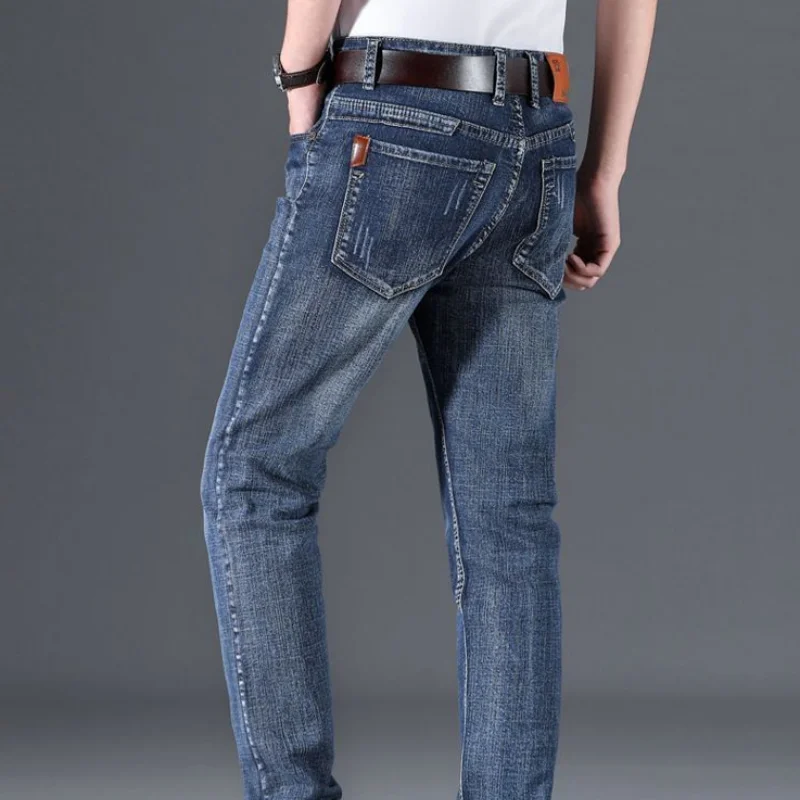 M&T Wear - Mens Denim Pants Spring Casual Business Straight Fit Loose Elasticated Jeans Stylish Comfortable Pants for Work and Daily Wear
