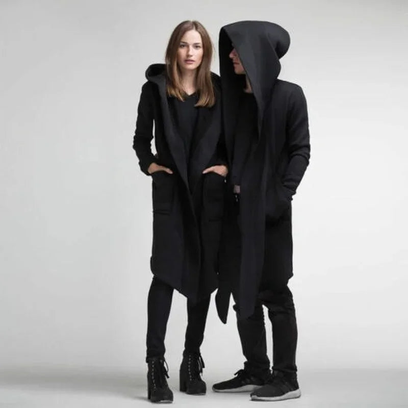 Oversized Hooded Cardigan Jacket - Unisex Spring Warm Coat, Solid Color Hoodie for Men & Women