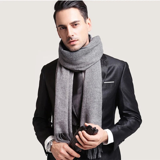 M&T Wear - Wool Scarves Winter Soft Warm Cashmere Shawl Thickened Long Tassel Shawl Warm Scarf Fashion Solid Color Women Man Scarf