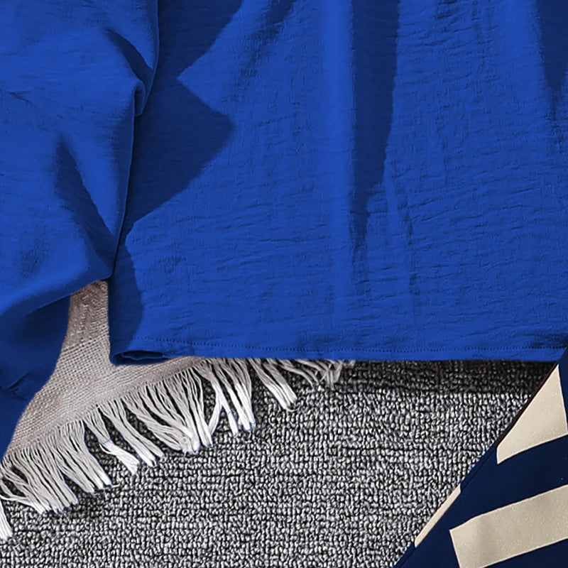 M&T Wear - Kids Clothing Sets For Girls Khaki Off-shoulder Long sleeve Top & Stripe Printing Pants Summer Resort Style Children Suits OOTD