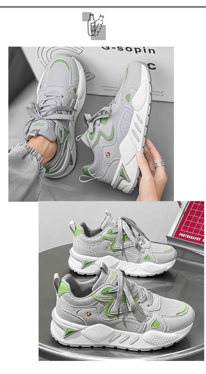 M&T Wear - Men's Casual Shoes Feature A Breathable Mesh Upper and A Thick Sole Making Them Fashionable and Versatile for Casual Wear