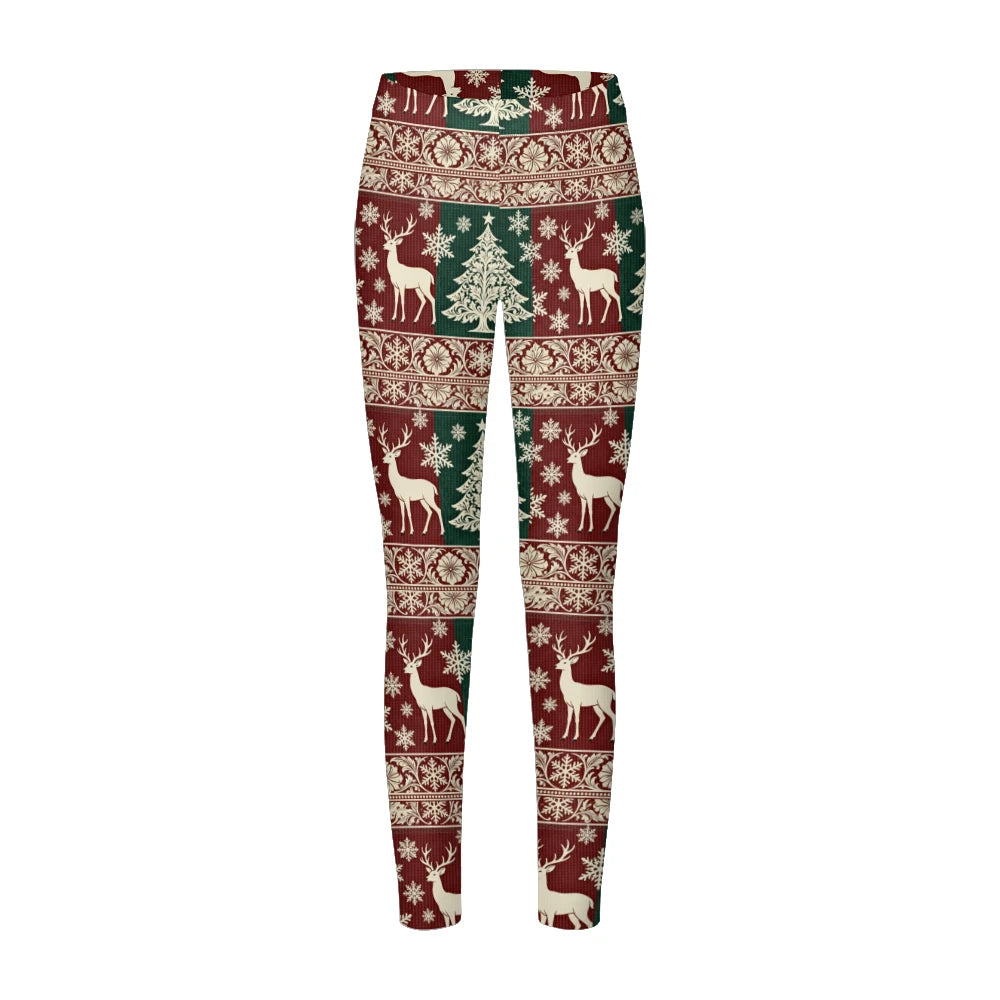 M&T Wear - Winter Snowflake & Checkered Warm Leggings