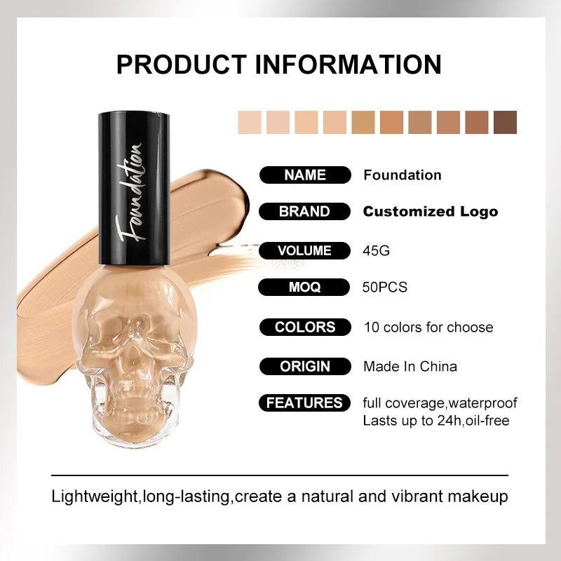 M&T Wear – Flawless Finish Liquid Foundation (Moisturizing, Oil-Control, Waterproof, Long-Lasting)