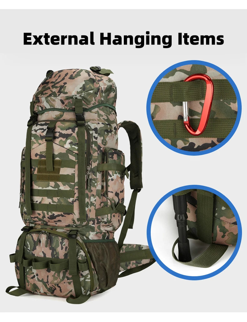 M&T Wear - 90L Large Capacity Tactical Mountaineering Backpack with Molle System