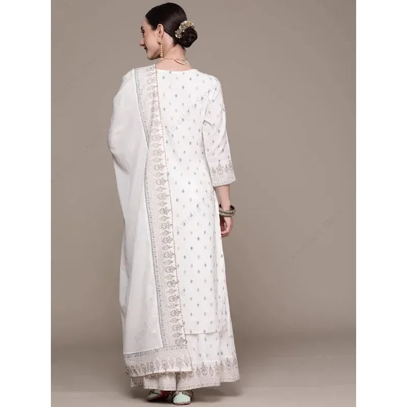 M&T Wear - Cotton Floral Punjabi Suit 3-Piece Set