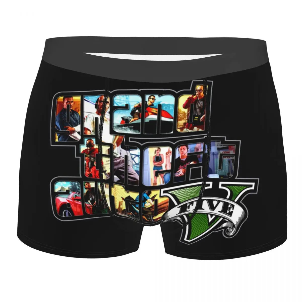 M&T Wear - Custom Grand Theft Auto Adventure Game Underwear Men Breathable GTA Boxer Briefs Shorts Panties Soft Underpants For Homme
