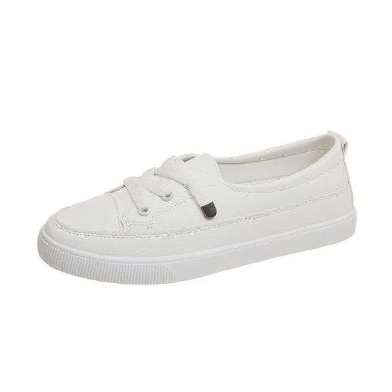 M&T Wear - Women's Shoes New PU Leather Comfortable Casual Sports Shoes Fashionable Versatile Flat White Shoes