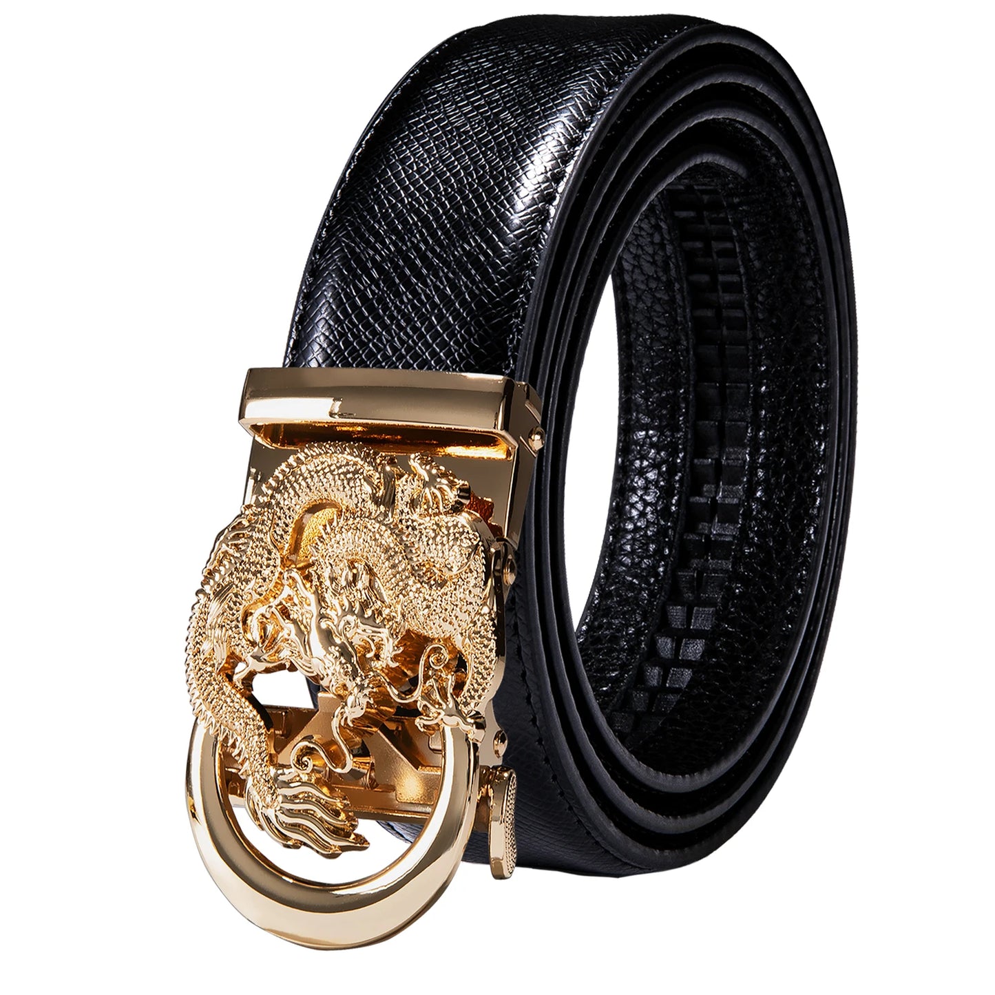 M&T Wear - Luxury Gold Buckle Cowskin Genuine Leather Belt