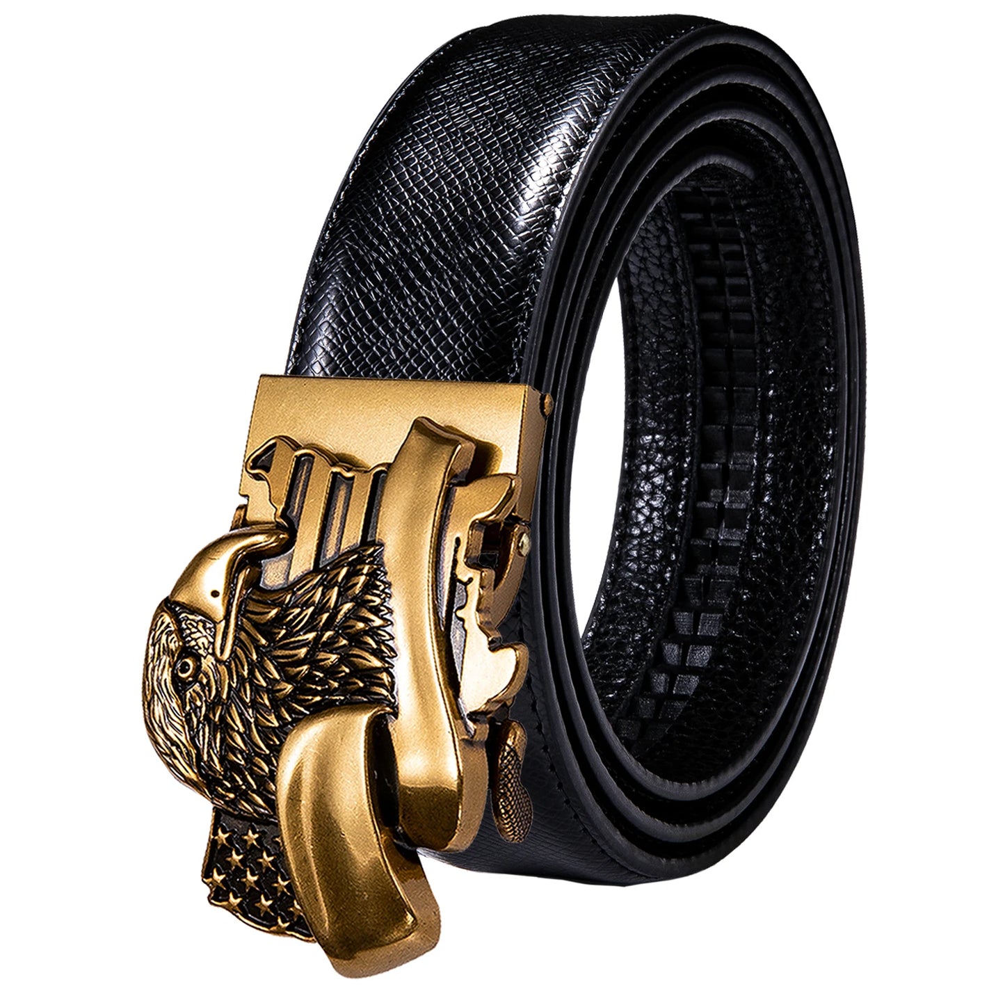 M&T Wear - Luxury Gold Buckle Cowskin Genuine Leather Belt