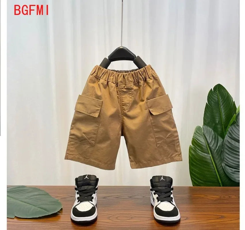 M&T Wear - Korean Children's Clothes 2025 Summer Kids Clothes Boys Outfits Baby Thin Short Sleeves Stripe Polo Shirt +Shorts Two Pieces Set
