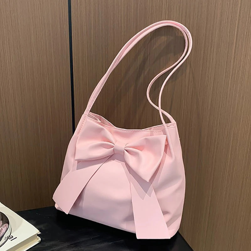M&T Wear - Women’s Bow-Tie High-Capacity Underarm Bucket Bag