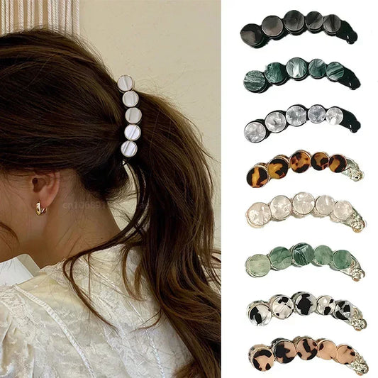 M&T Wear - Elegant Leopard Banana Hair Clip Acetate Ponytail Holder