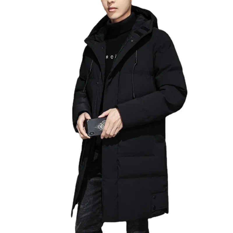 M&T Wear - Men’s Long Winter Down Jacket – Thick Warm Hooded Parka Coat