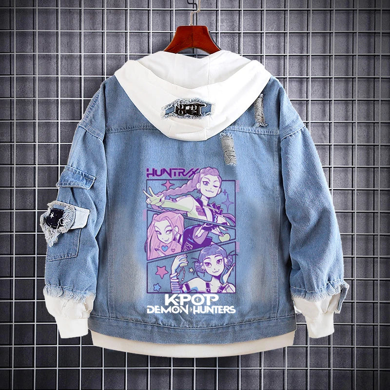 M&T Wear - Kids Denim Jacket Anime Kpop Demon Hunter Saja Boys New Autumn Sweatshirts Hooded Coats Fashion  Adult Casual Streetwear Clothes