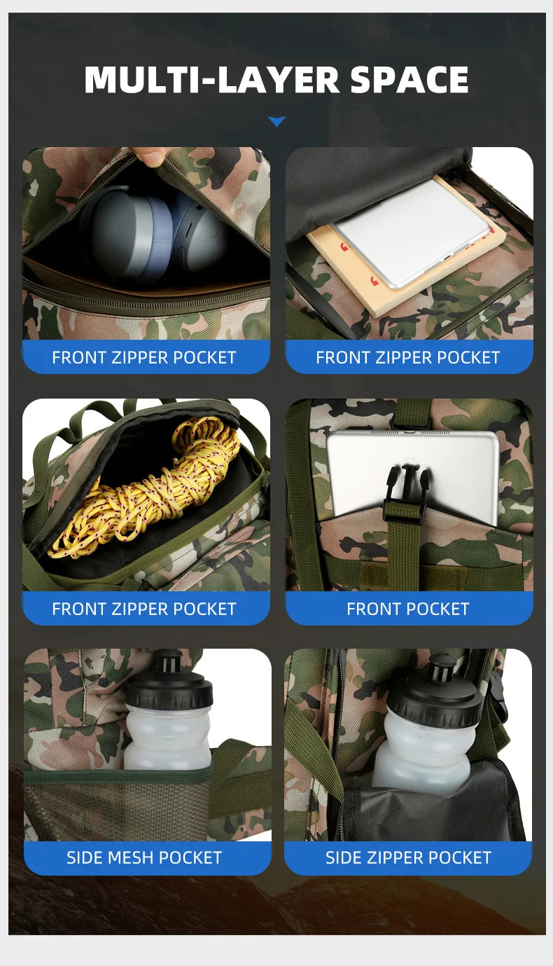 M&T Wear - 90L Large Capacity Tactical Mountaineering Backpack with Molle System