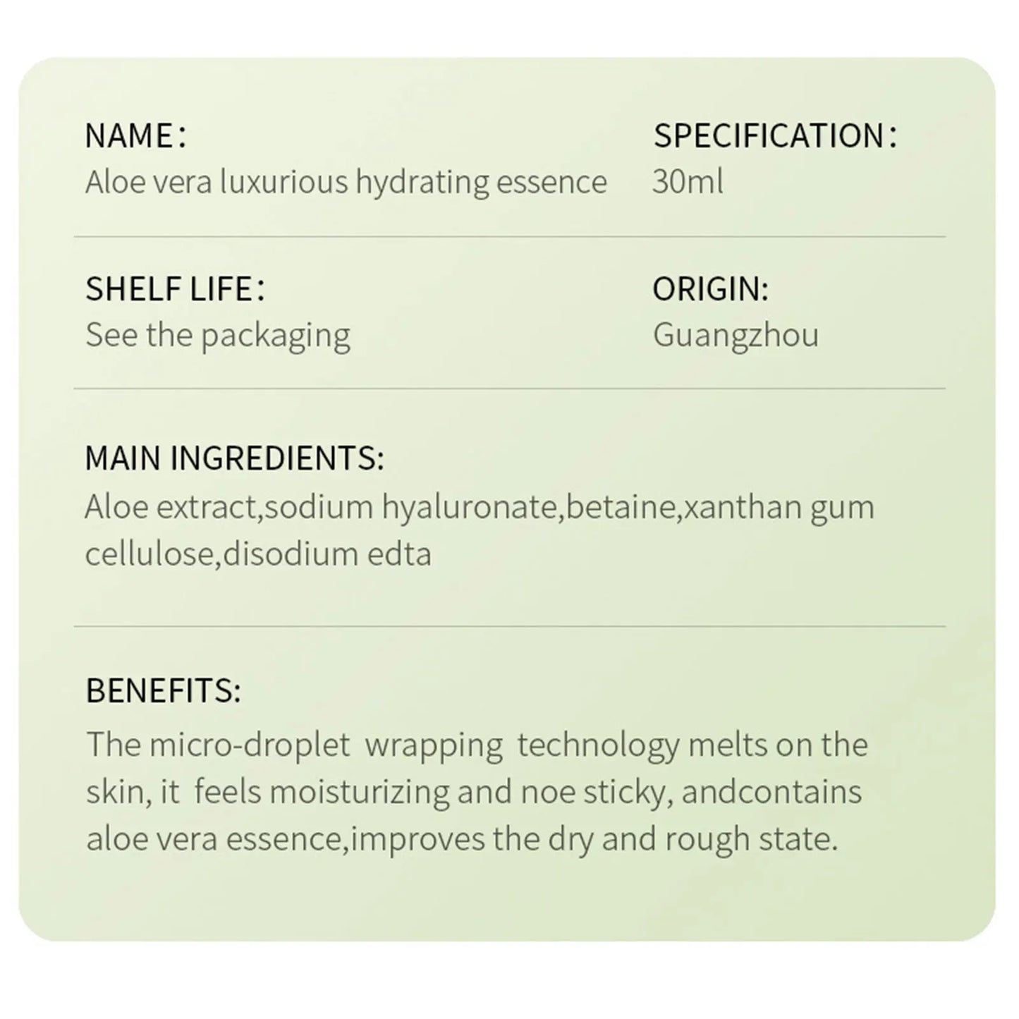 M&T Wear – Organic Aloe Vera Hydrating Essence 30ml | Luxurious Moisturizing & Acne Care Serum