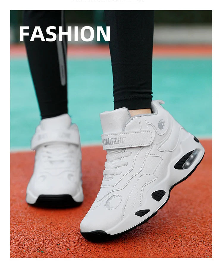 M&T Wear - Kids Basketball Shoes Boys Student Sports Shoes School Daily Outdoor Running Sneakers High Top Children Basketball Sneakers