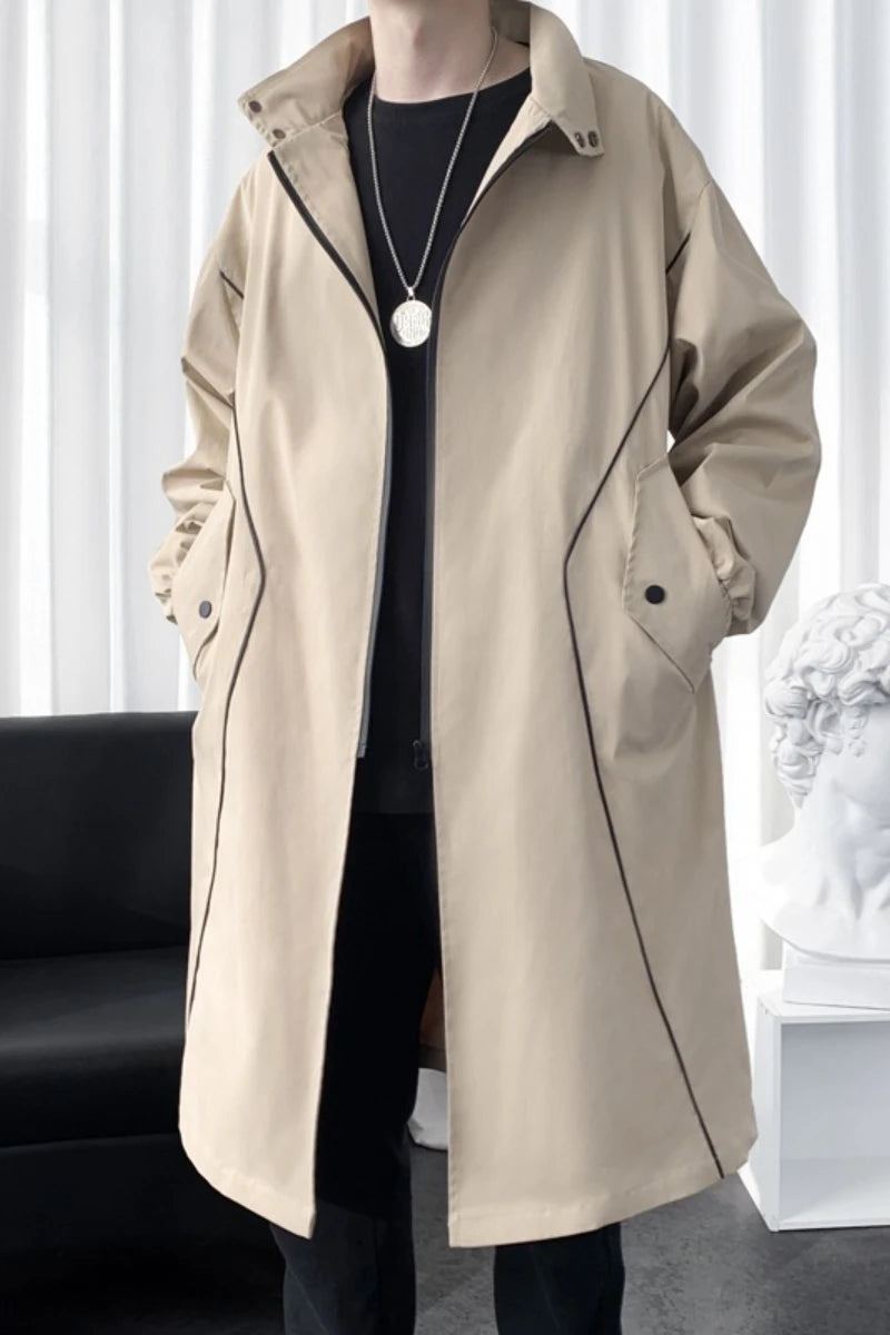 M&T Wear - Men’s Hooded Casual Trench Coat – Lightweight Autumn Windbreaker