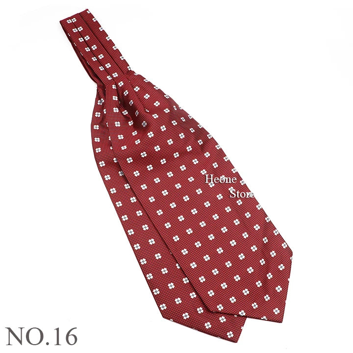 Luxury Mens Scarf Tie Solid Color Dot Geometric Pattern Floral Jacquard Woven Polyester Silk Ascot Cravat Tuxedo Suit Shirt Gift