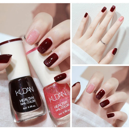 M&T Wear - White Fine Glitter Nail Polish | No Lamp Needed, Non-Peel Shiny Finish (8ml)