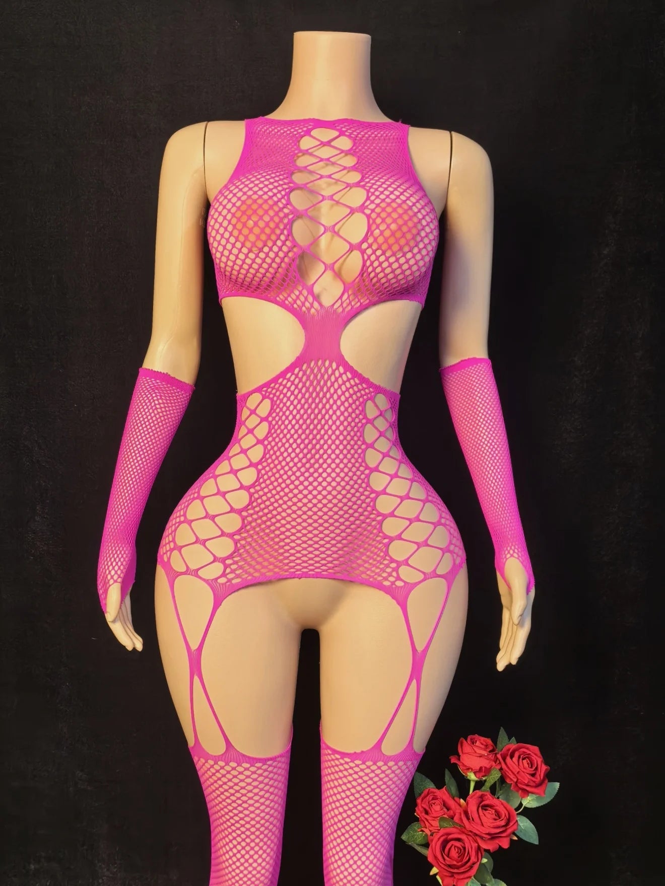 M&T Wear - Sexy One-Piece Satin Babydoll Bodystocking Catsuit