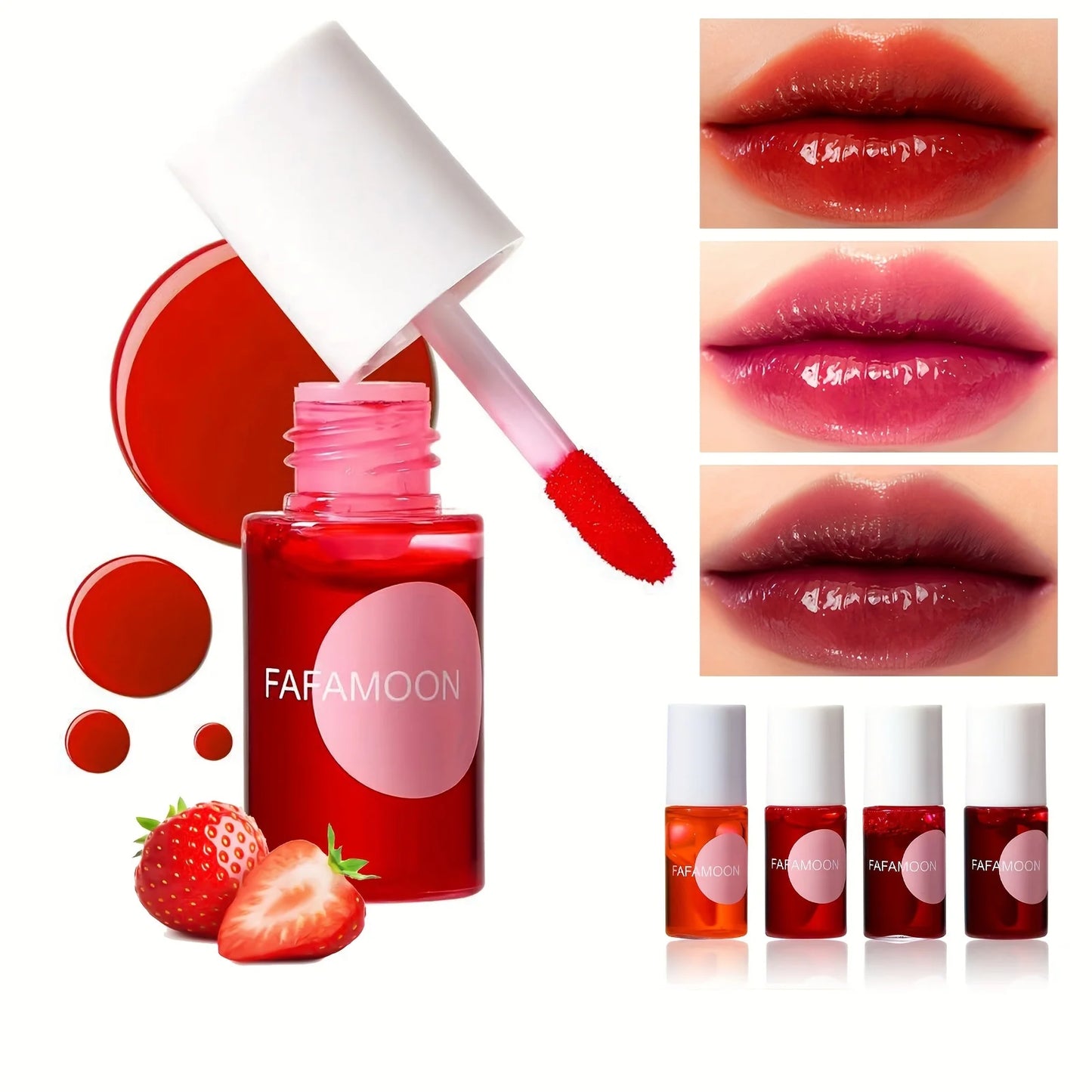 M&T Wear - 4 Color Fruity Lip Tint Water Gloss