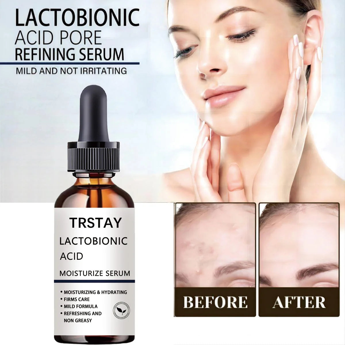 M&T Wear – Instant Perfection Serum | Lactobionic Acid Anti-Aging & Pore Refining Essence (30ml)
