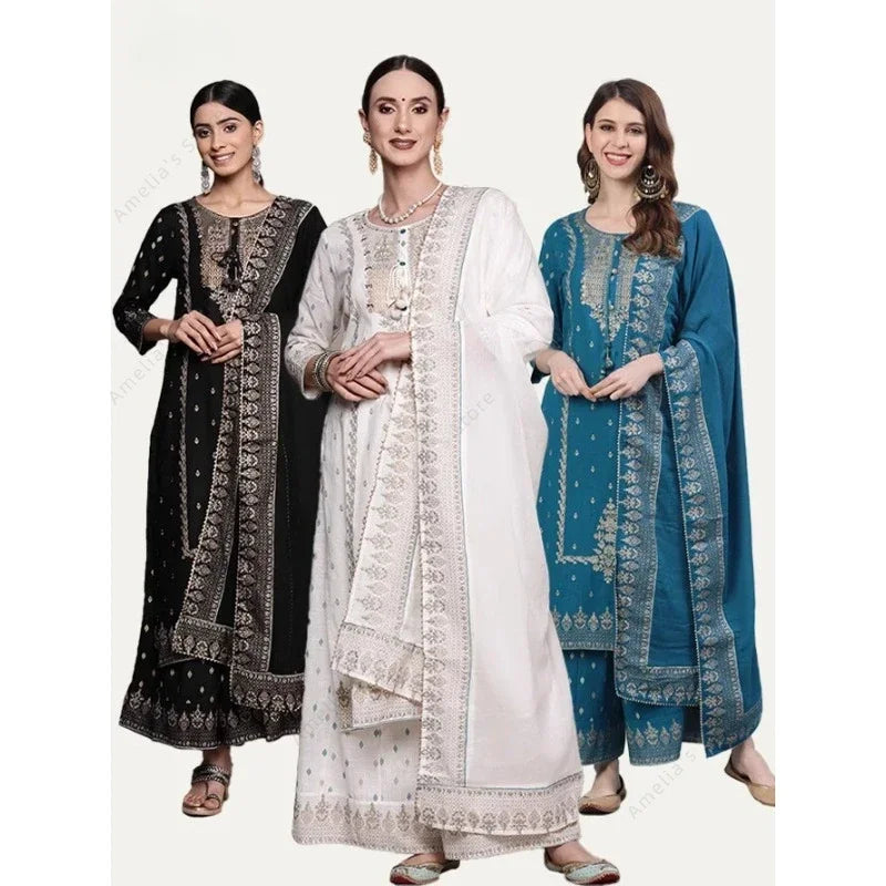 M&T Wear - Cotton Floral Punjabi Suit 3-Piece Set