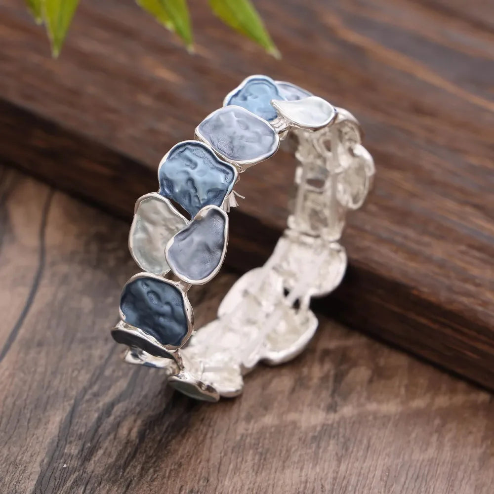 M&T Wear - Irregular Geometric Colorful Dripping Oil Bangle