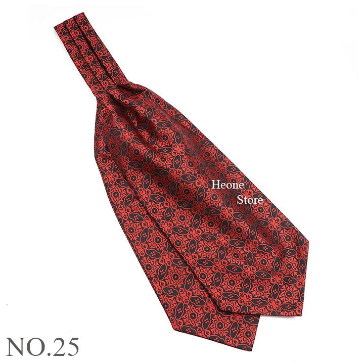 Luxury Mens Scarf Tie Solid Color Dot Geometric Pattern Floral Jacquard Woven Polyester Silk Ascot Cravat Tuxedo Suit Shirt Gift
