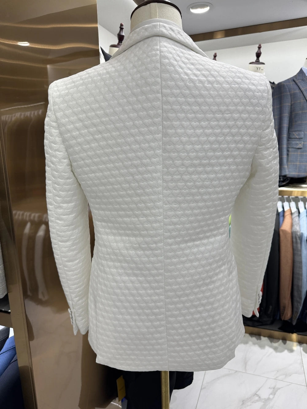 M&T Wear Men’s 3-Piece Jacquard Suit – High-End Wedding & Party Attire