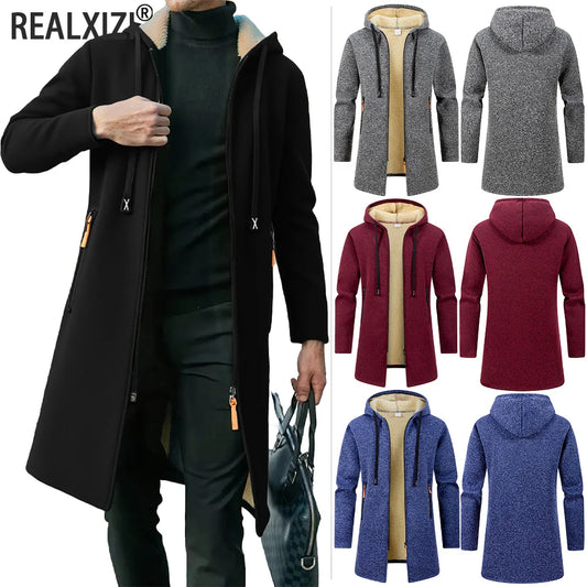 M&T Wear Men’s Thickened Winter Overcoat Hoodie – Warm Fleece Casual Jacket