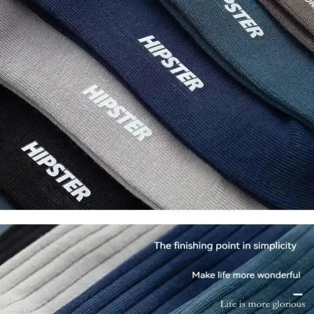 M&T Wear - 5 Pairs Trendy Mid-Calf Thermal Sports Socks for Men