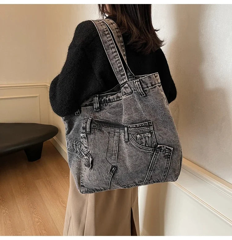 M&T Wear - 2025 Retro Denim Tote Bag for Women