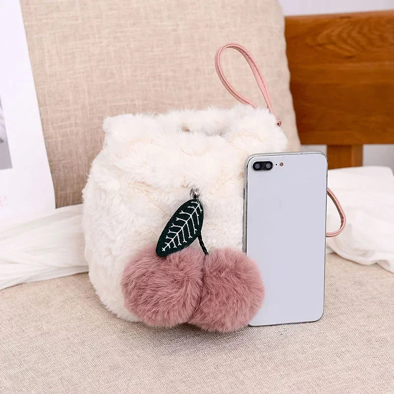 M&T Wear – Women’s Faux Fur Crossbody Bag | Cute Plush String Shoulder Purse