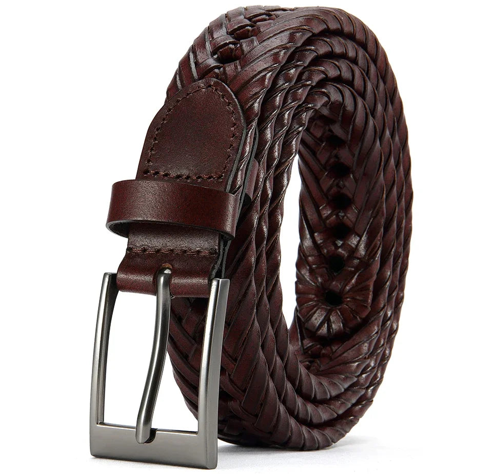 M&T Wear - Braided 100% Genuine Leather Pin/Automatic Belt