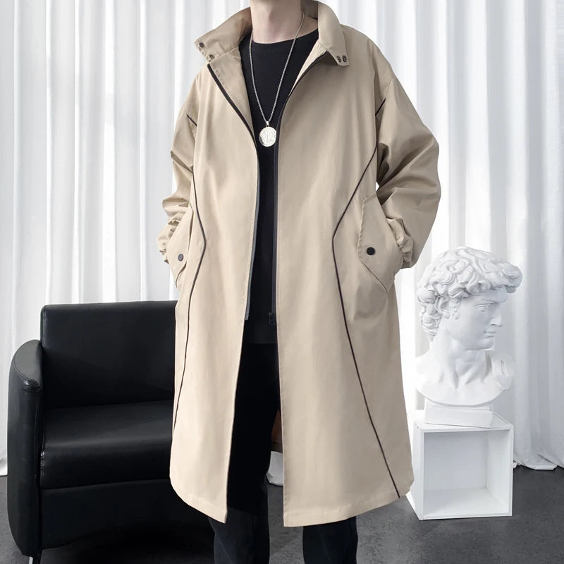 M&T Wear - Men’s Hooded Casual Trench Coat – Lightweight Autumn Windbreaker