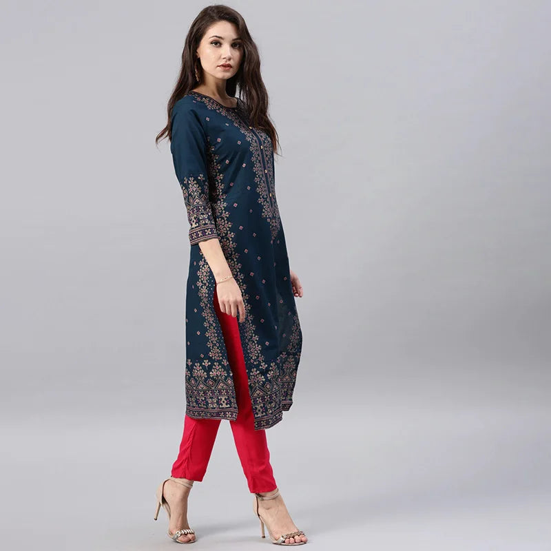 M&T Wear - Pakistani Cotton Floral Printed Kurti for Women