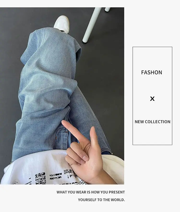 M&T Wear - Men's Jeans Large Denim Baggy Pants Men's Fashion Man Male Trendy Streetwear