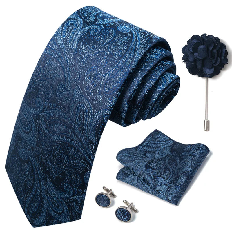 M&T Wear - Luxury Paisley Floral Tie & Accessory Set