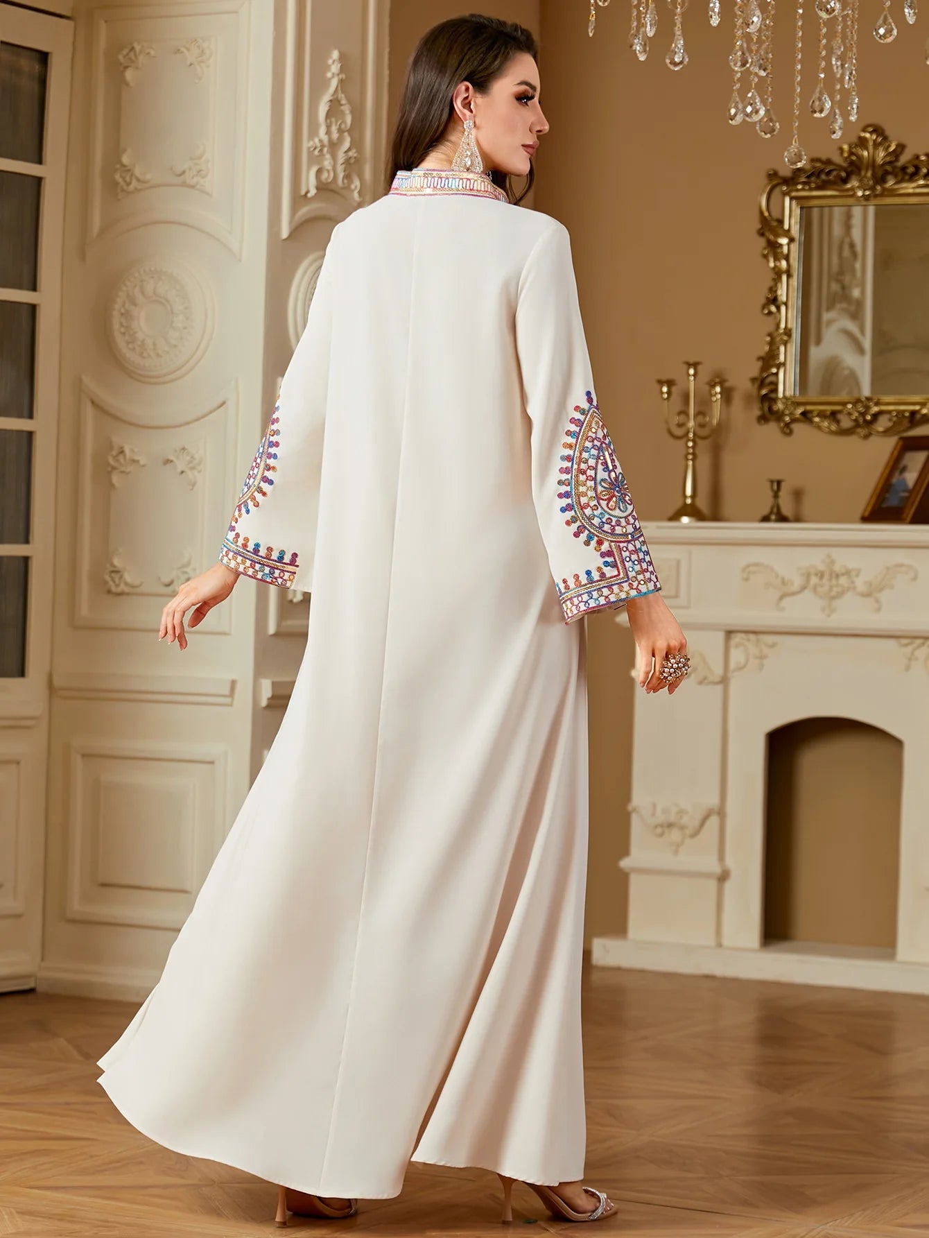 M&T Wear - Pakistani Women's Embroidered Loose abaya Dresses Elegant Casual Kaftan