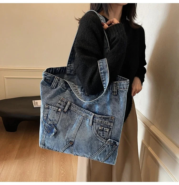 M&T Wear - 2025 Retro Denim Tote Bag for Women